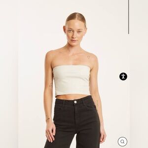 BNWT CHALK LEATHER MICRO TUBE TOP size XL